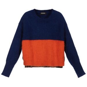 Diesel Blue and Orange Colorblock Sweater
